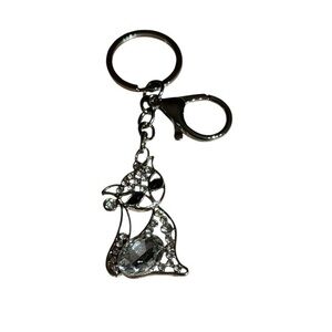 Silver Cat Bag Charm